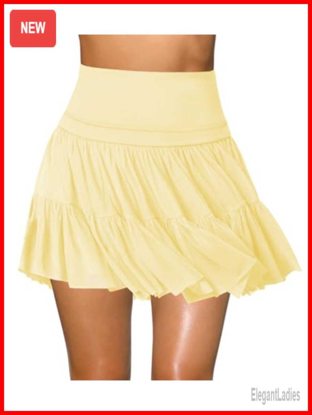 Women's Pleated Mini Skort Flowy Ruffle Tennis Skirt with Pockets